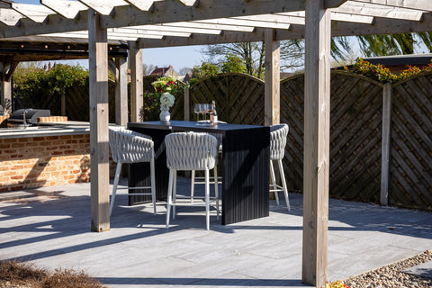 6-Seater Ceramic Dining Set with Extendable Outdoor Table