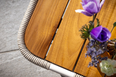 Seatherny Rope Weave 2 Seat Sofa Set with Rectangular Coffee Table