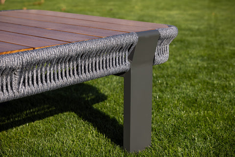 Seatherny Rope Weave 2 Seat Sofa Set with Rectangular Coffee Table