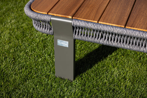 Seatherny Rope Weave 2 Seat Sofa Set with Rectangular Coffee Table