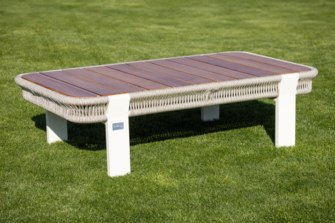 Seatherny Rope Weave 2 Seat Sofa Set with Rectangular Coffee Table