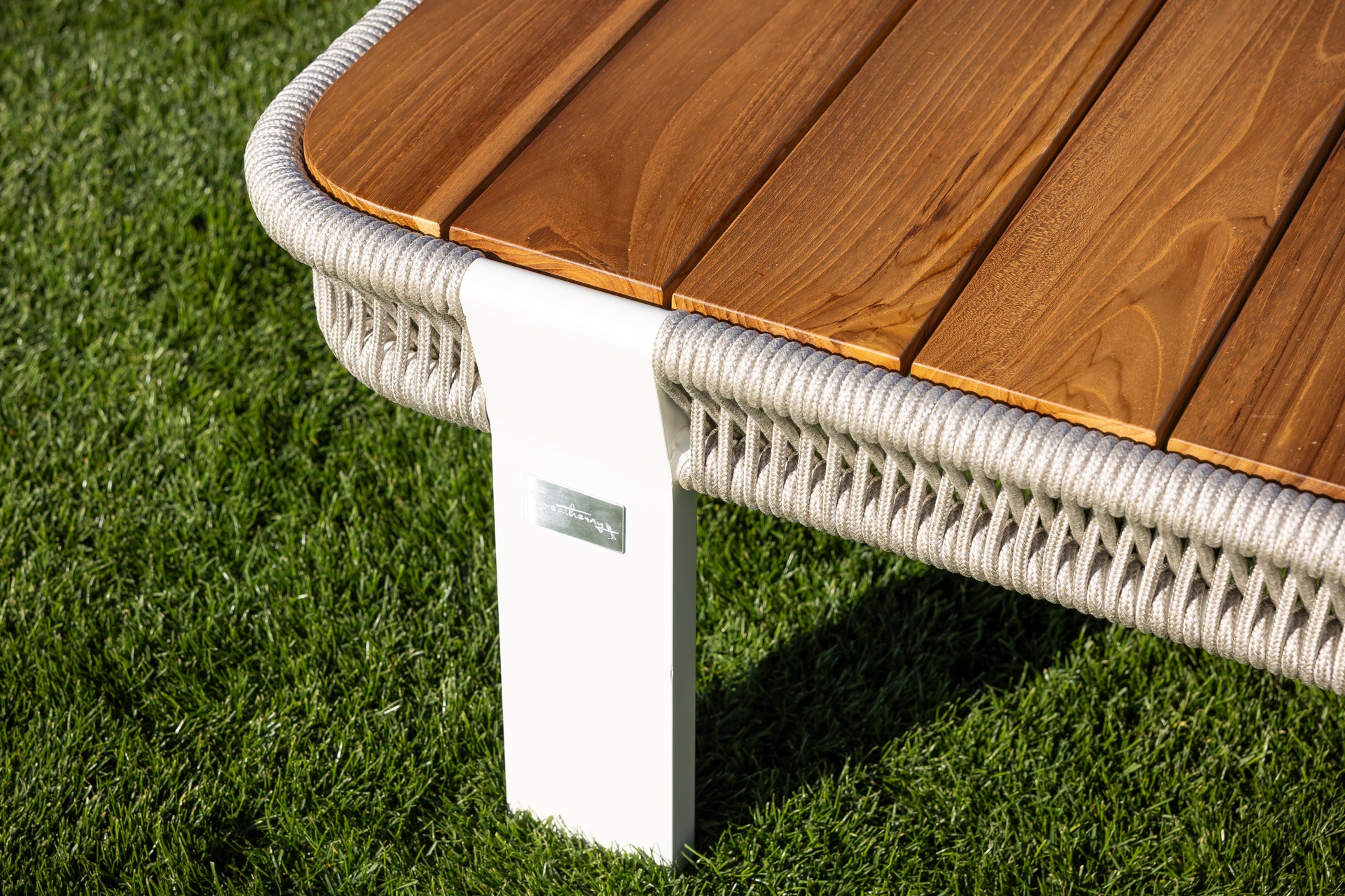 Seatherny Rope Weave 2 Seat Sofa Set with Rectangular Coffee Table