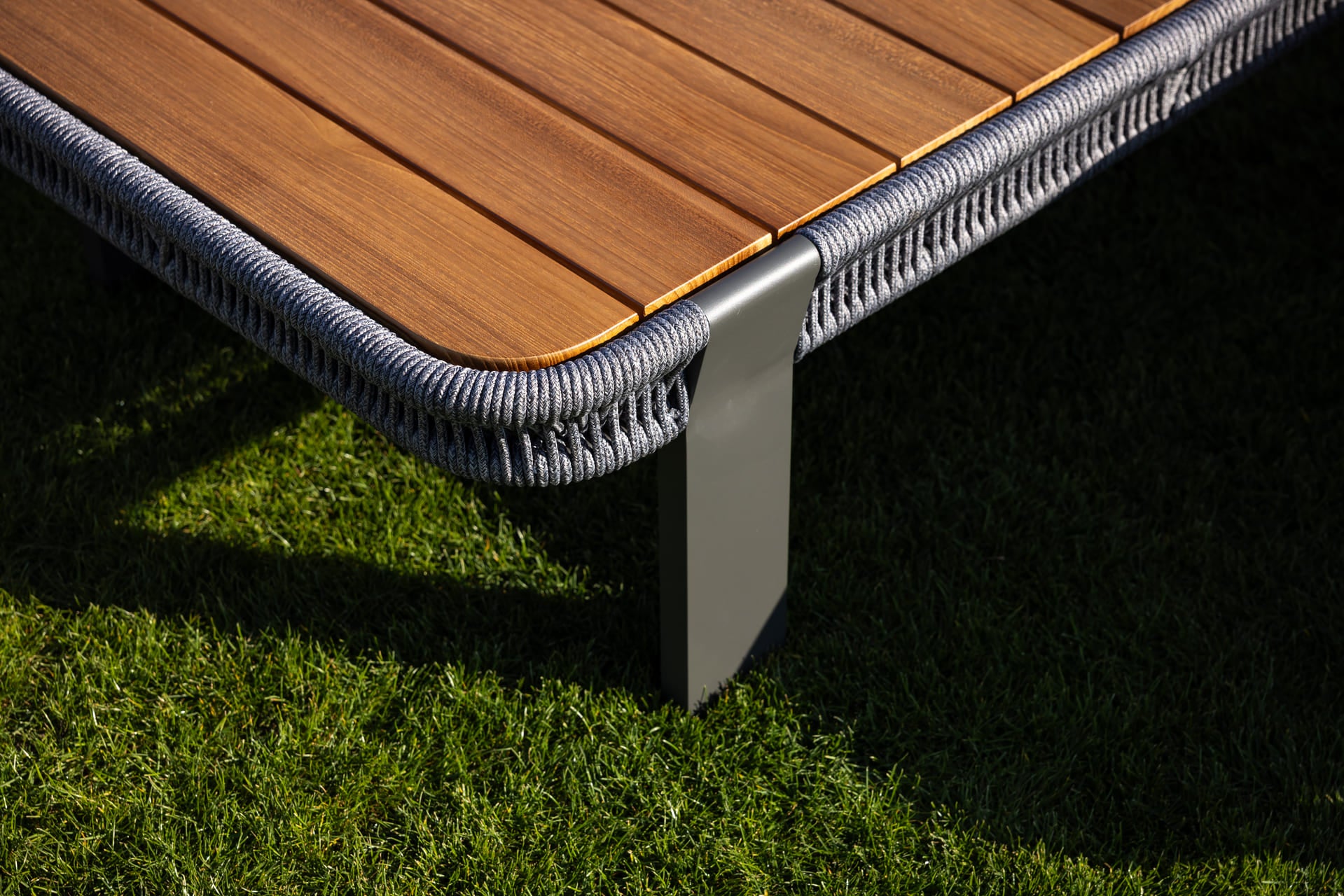 Seatherny Rope Weave 3 Seat Sofa Set with Rectangular Coffee Table