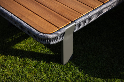 Seatherny Rope Weave 3 Seat Sofa Set with Rectangular Coffee Table