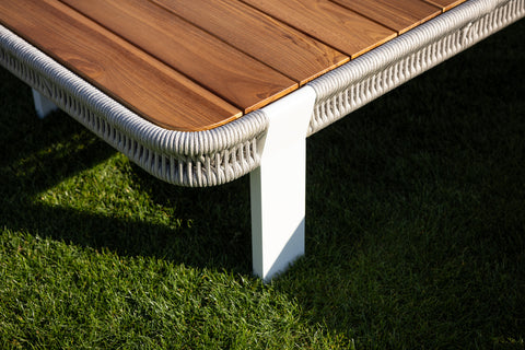 Seatherny Rope Weave 2 Seat Sofa Set with Rectangular Coffee Table