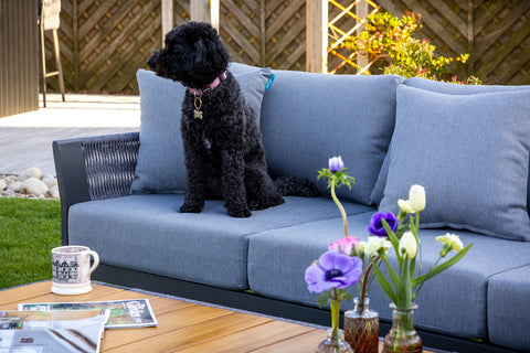 Seatherny Rope Weave 3 Seat Sofa Set with Rectangular Coffee Table