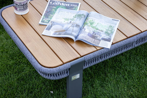 Seatherny Rope Weave 3 Seat Sofa Set with Rectangular Coffee Table