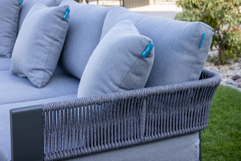 Seatherny Rope Weave 3 Seat Sofa Set with Rectangular Coffee Table