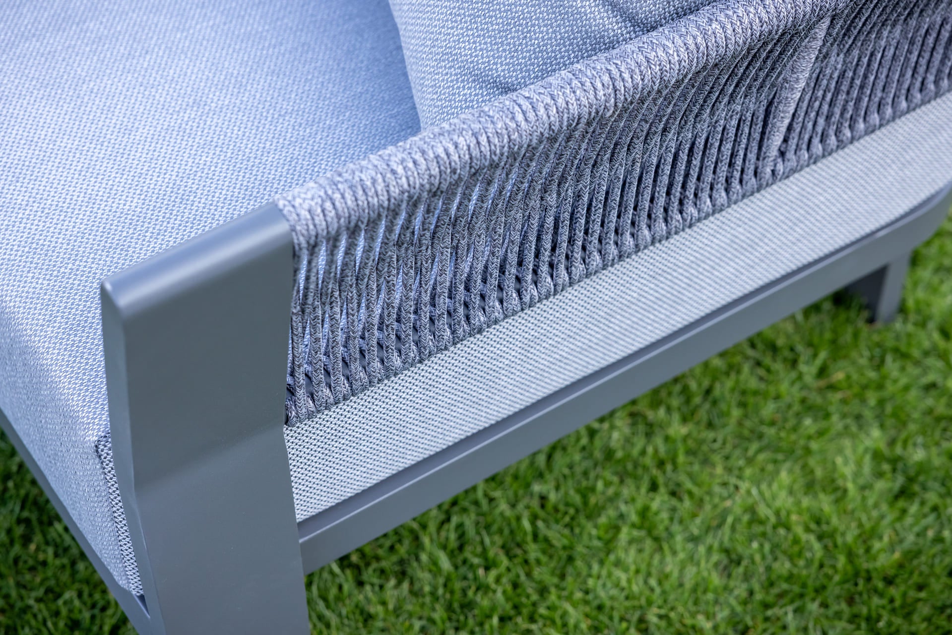 Seatherny Rope Weave 3 Seat Sofa Set with Rectangular Coffee Table