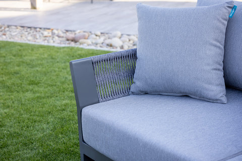 Seatherny Rope Weave 3 Seat Sofa Set with Rectangular Coffee Table