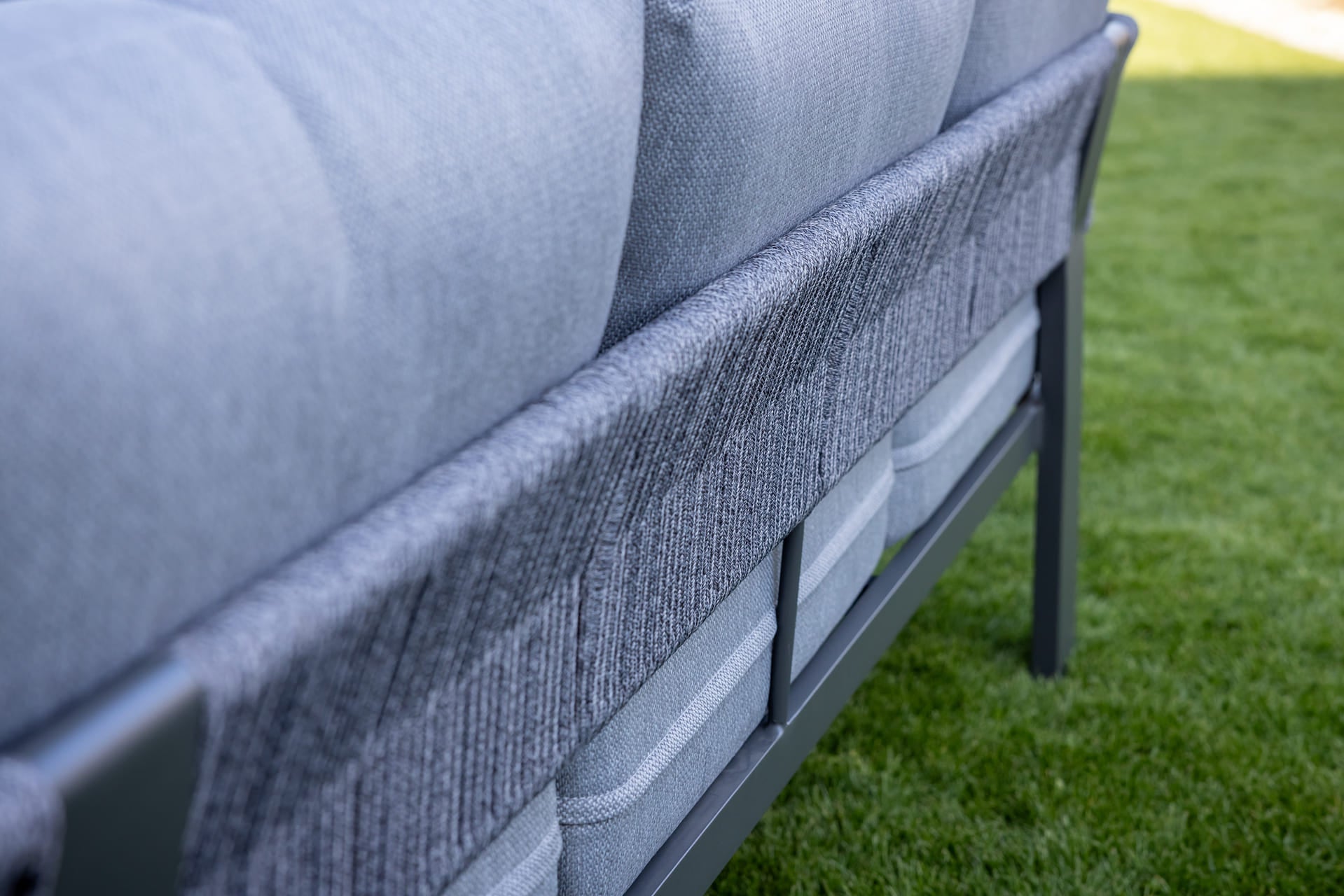 Seatherny Rope Weave 3 Seat Sofa Set with Rectangular Coffee Table