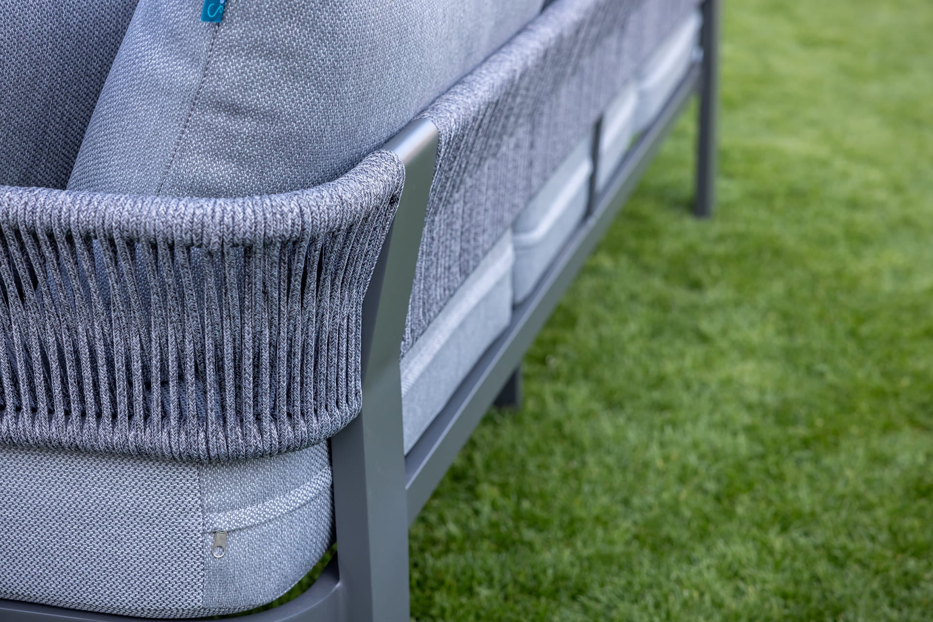 Seatherny Rope Weave 3 Seat Sofa Set with Rectangular Coffee Table