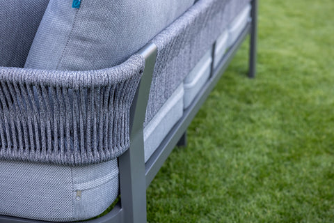 Seatherny Rope Weave 3 Seat Sofa Set with Rectangular Coffee Table