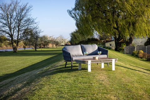 Seatherny Rope Weave 3 Seat Sofa Set with Rectangular Coffee Table