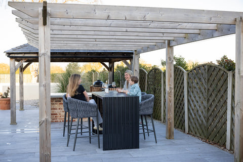 6-Seater Ceramic Dining Set with Extendable Outdoor Table